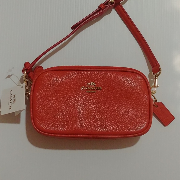 NWT Coach Crossbody Leather Pouch - Picture 2 of 8